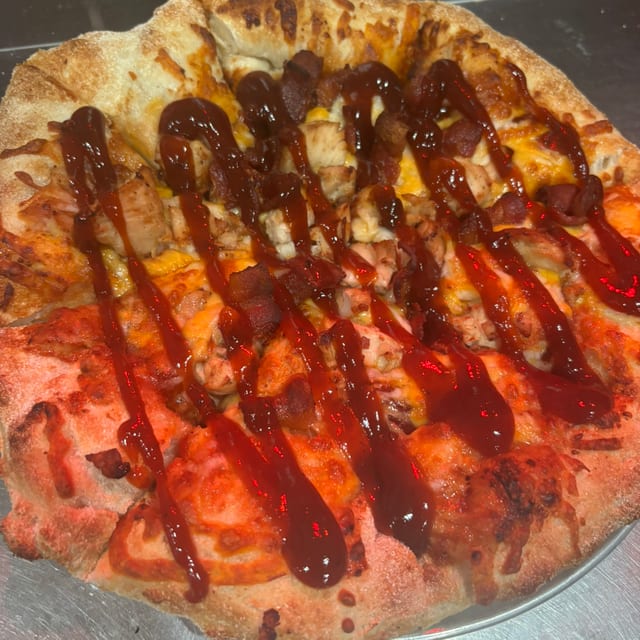 BBQ Bacon Chicken Pizza.